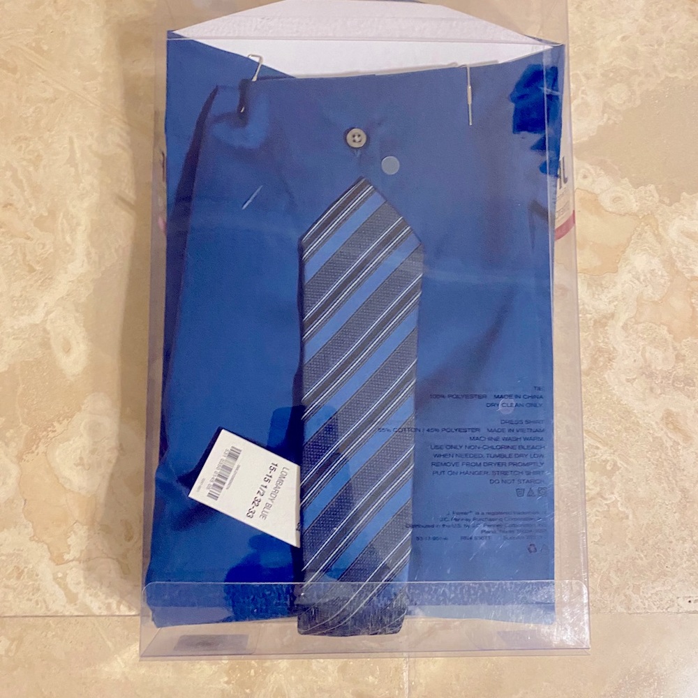 Men’s JF JFerrar Dress Shirt and Tie - Picture 2 of 2
